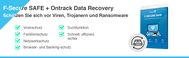 F-Secure SAFE Internet Security und VPN + Datenwiederherstellung Vollversion