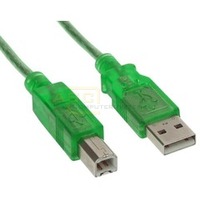 USB 2.0 Kabel A-St. -> B-St. 3m gr&uuml;n-transparent