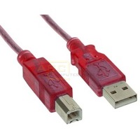 USB 2.0 Kabel A-St. -> B-St. 5m rot-transparent