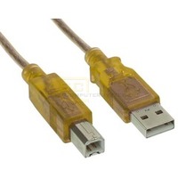 USB 2.0 Kabel A-St. -> B-St. 1m gelb-transparent
