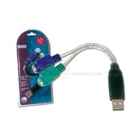 USB zu PS/2 Adapter * 2 X Mini-Din-6/F -> USB-A/M