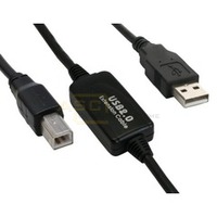 USB 2.0 Kabel A-St. -> B-St. 10m aktiv mit Signalverst&auml;rkung