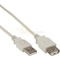 USB 2.0 Verlängerungskabel A-St. -> A-Bu. 1.8m beige
