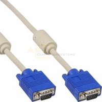 S-VGA Anschlu&szlig;kabel 15polig Stecker -> Stecker 3m beige