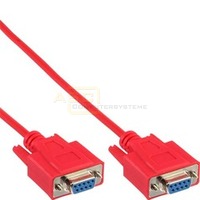 Serielles Nullmodemkabel 9pol. Bu. -> Bu. 3m rot