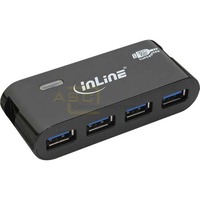 USB 3.0 4-Port Hub extern mit Netzteil schwarz