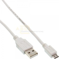 USB 2.0 Kabel A-St. -> Micro B-St. 2m wei&szlig;
