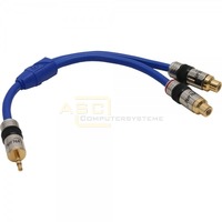Audio-Adapter-Kabel 2x Cinch St. -> 1x 3.5mm Klinke St. blau
