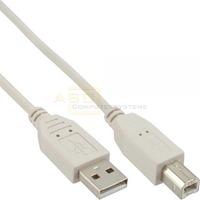 USB 2.0 Kabel A-St. -> B-St. 0.5m beige/grau