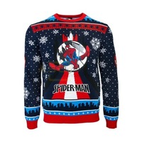 SpiderMan schwingend Weihnachtspullover Gr&ouml;&szlig;e M