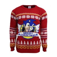Sonic the Hedgehog Weihnachtspullover Gr&ouml;&szlig;e M