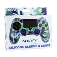 PS4 Silicone Skin + Grips Camo Navy