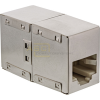 Patchkabelkupplung Cat.5e, 2x RJ45 Bu. geschirmt